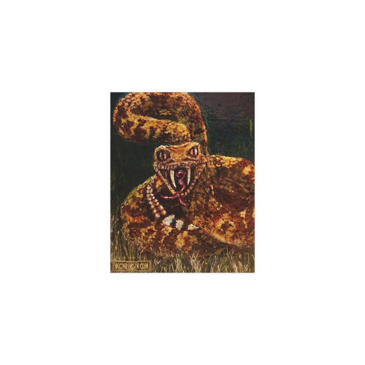 Desert Western Diamondback Rattlesnake Silk Poster — Southwest Fantasy