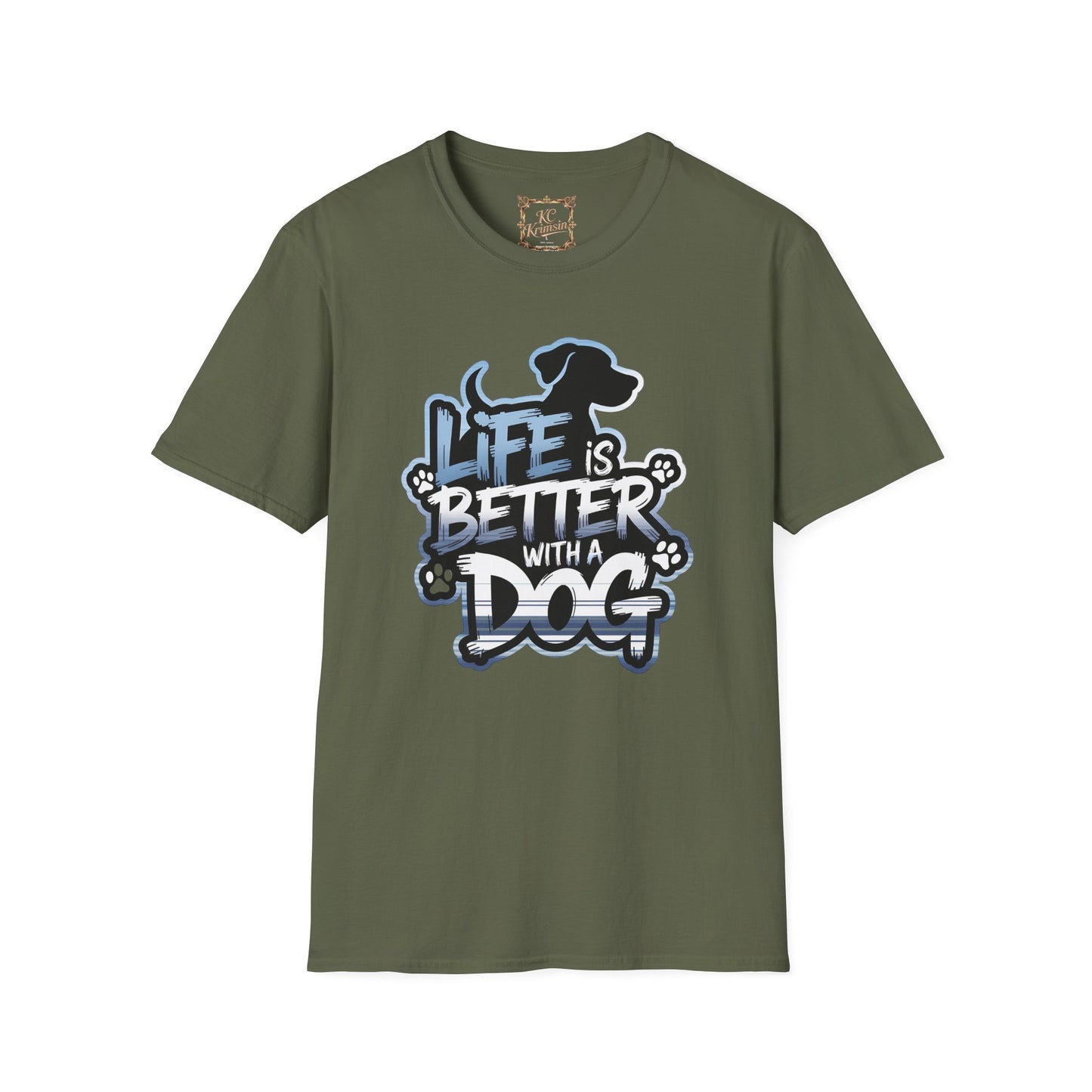 LIFE IS BETTER WITH A DOG tee, Unisex Softstyle T-Shirt
