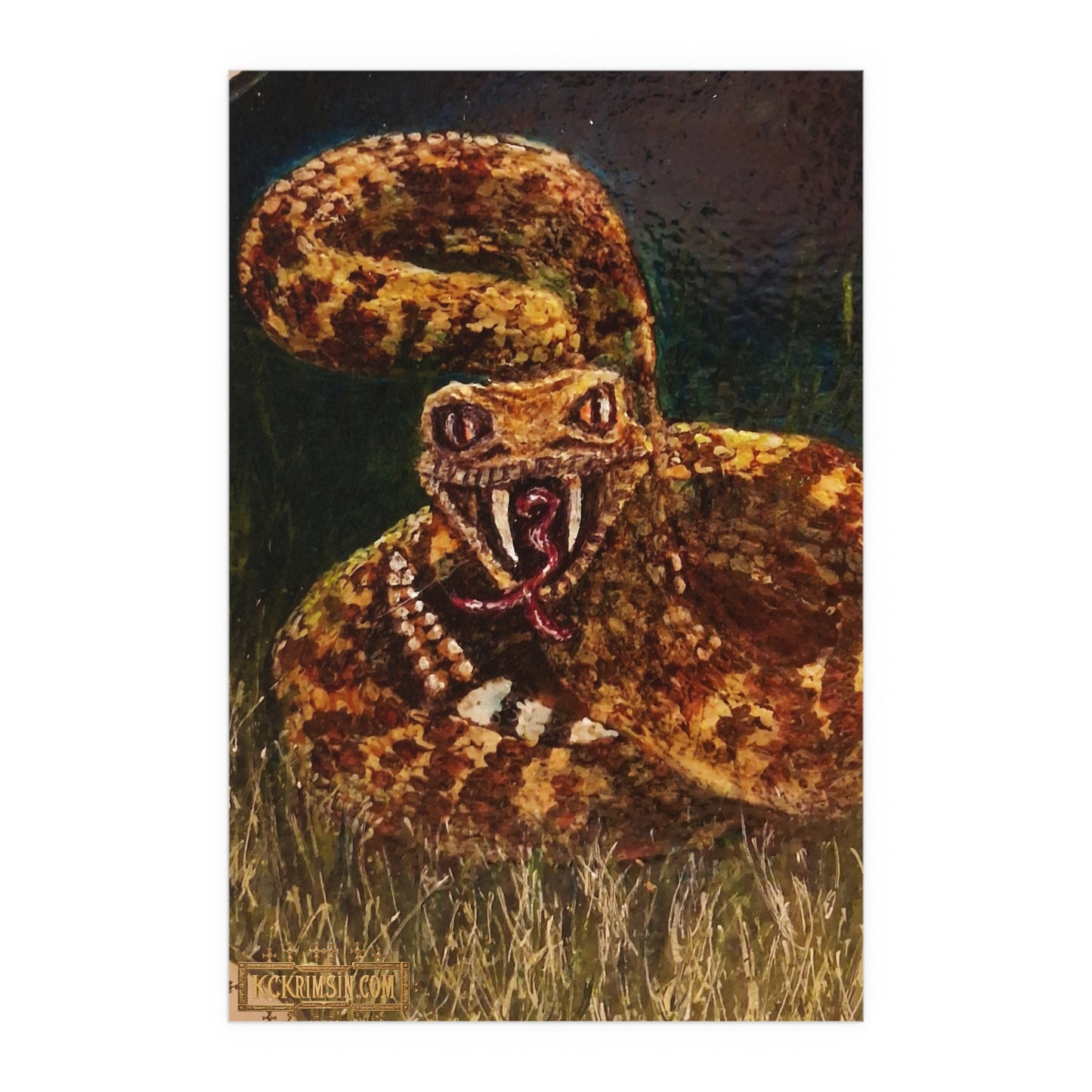 Desert Western Diamondback Rattlesnake Silk Poster — Southwest Fantasy